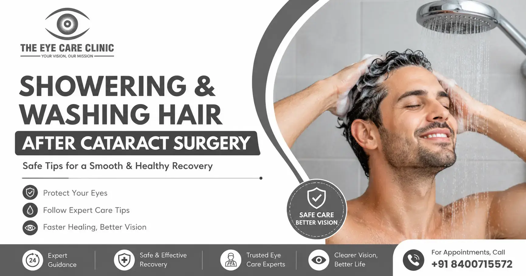 Showering and Washing Hair After Cataract Surgery